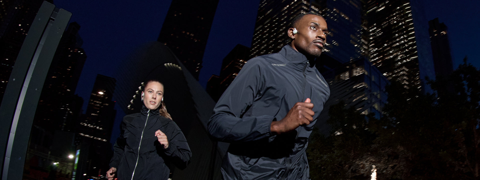 running in the dark with shokz headphones