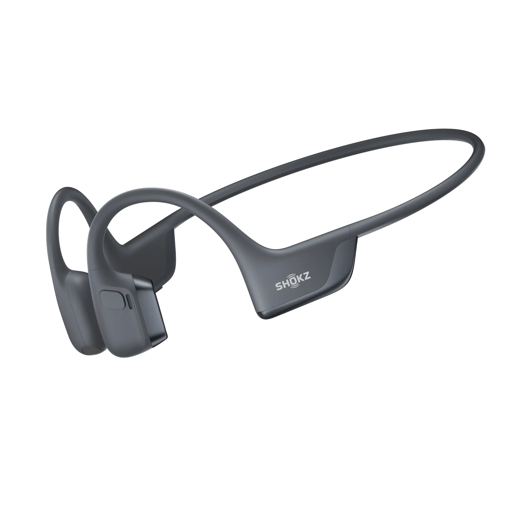 Close-up view of Shokz headphones showing premium build quality
