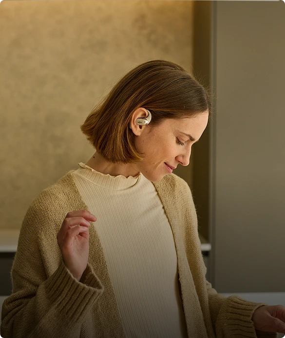 Listen to music or podcast without disturbing others and still ready to interact or supervise.