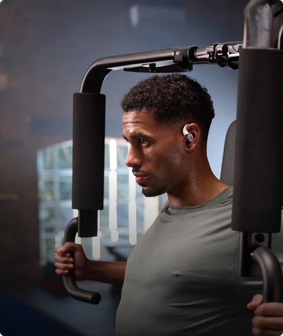 Find your rhythm, push harder, and still hear important instructions or warnings.