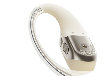 Adaptable, <br>
flexible ear hook